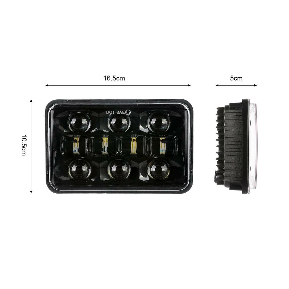 For YAMAHA TW200 DT 125 RE 4x6" LED High/Low Beam Motorcycle Headlight Projector - Image 2 of 4