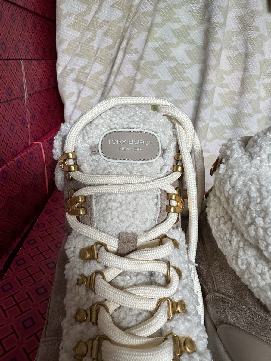 Tory Burch Adventure Lace-Up Hiker Suede/Shearling Ankle