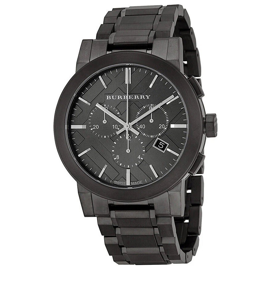 Burberry The City 42mm Grey Stainless Steel Case with Black,Grey