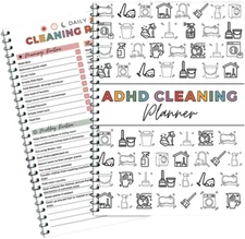 ADHD Cleaning Planner, Cleaning Schedule and Checklist Organizer, Daily Weekly M