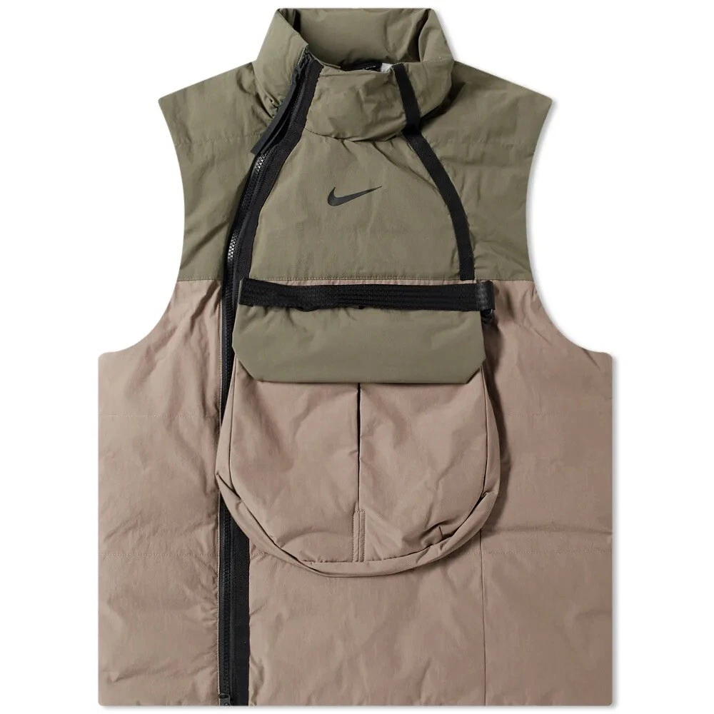 Mens Nike Tech Pack Olive/black/twilight Down Fill Utility Vest W/ Bag Sz L $250