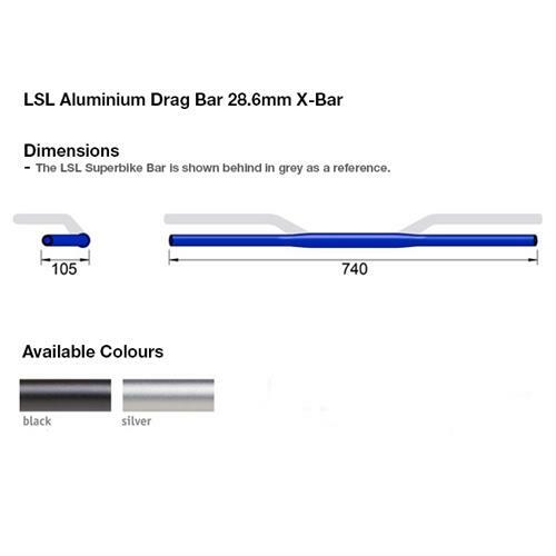 LSL Drag Bar Aluminum Handlebar Black 28.6mm Triumph Street Triple S R RS 2017 - Picture 2 of 2