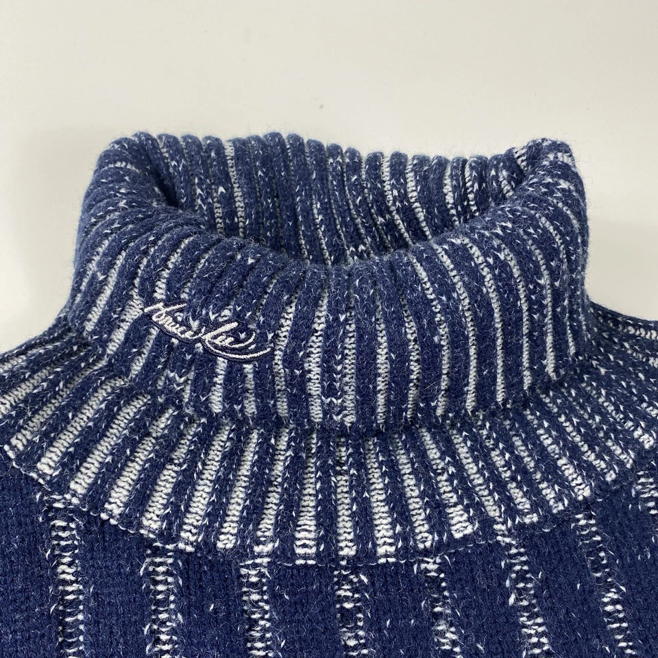 VTG Official Bruce Lee The Legend XL Stitched Turtleneck Blue Sweater RARE - Image 4 of 4