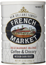 French Market Medium-Dark Roast Restaurant Blend Ground Coffee & Chicory, 12 oz 9.63 per pound
