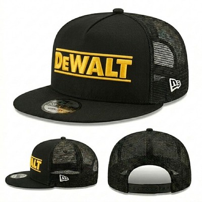 DEWALT Logo Embroidered New Era 59Fifty Black Mesh Trucker Hat Cap