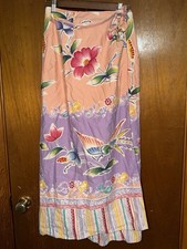 1985 Print Cotton Wrap Skirt Ralph Lauren Vintage