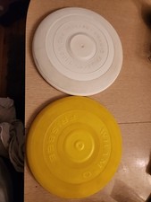 Lot 2 VTG 1966 Wham O Frisbee White 10A Yellow Flying Disc