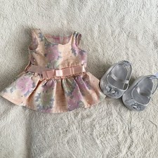Build A Bear Workshop Floral Dress Spring Pink Orange With High Heel Outfit