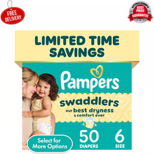 Pampers Baby Diapers No Scent, Size 6 23-44 lbs , 50 Count
