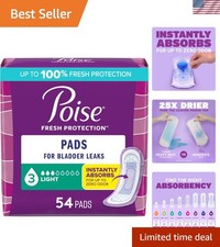 Incontinence Postpartum Pads for Bladder Leaks, 3 Drop Light Absorbency, Re...