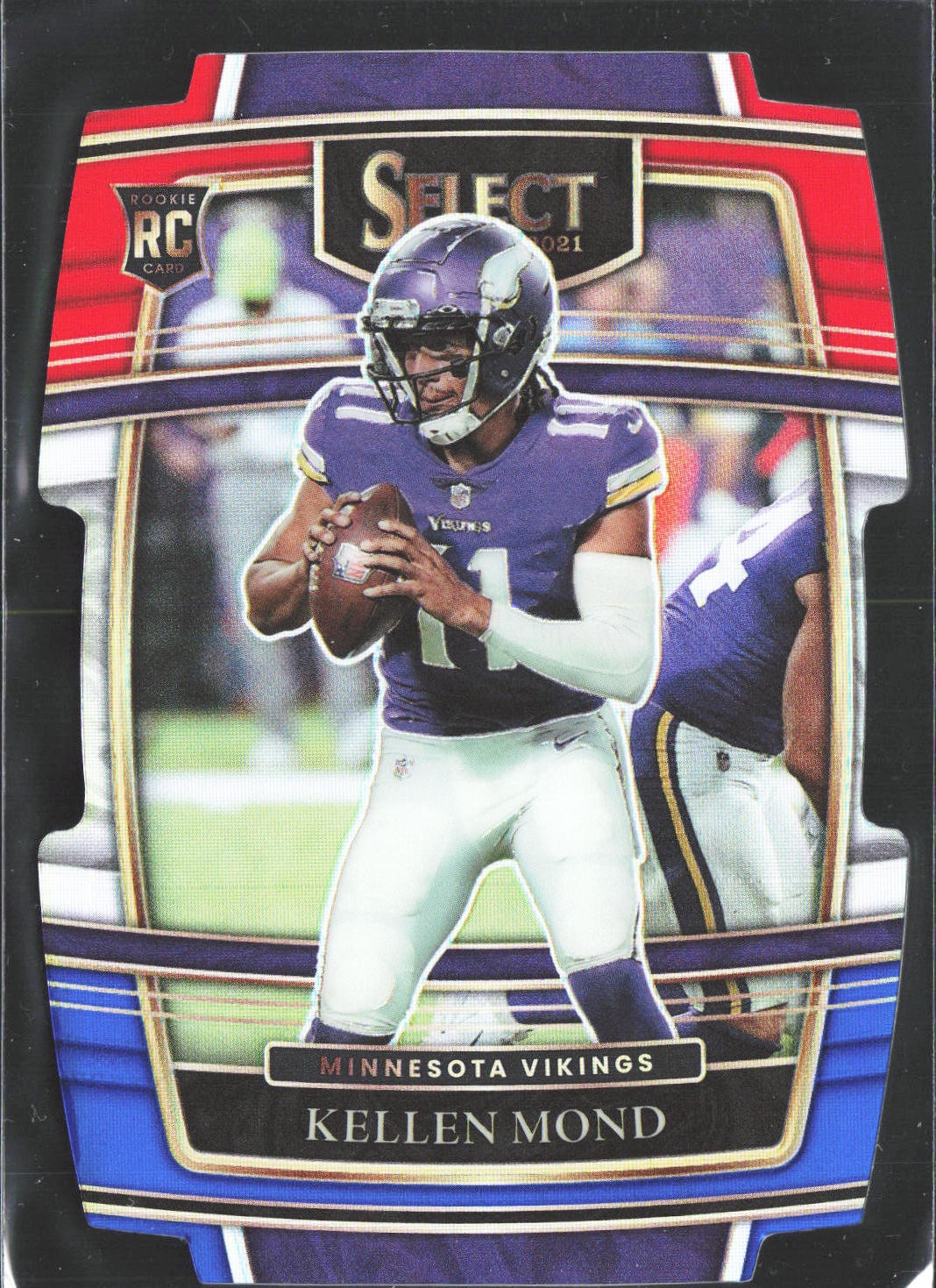 2021 Panini Select #64 Kellen Mond Red and Blue Prizm Die Cut