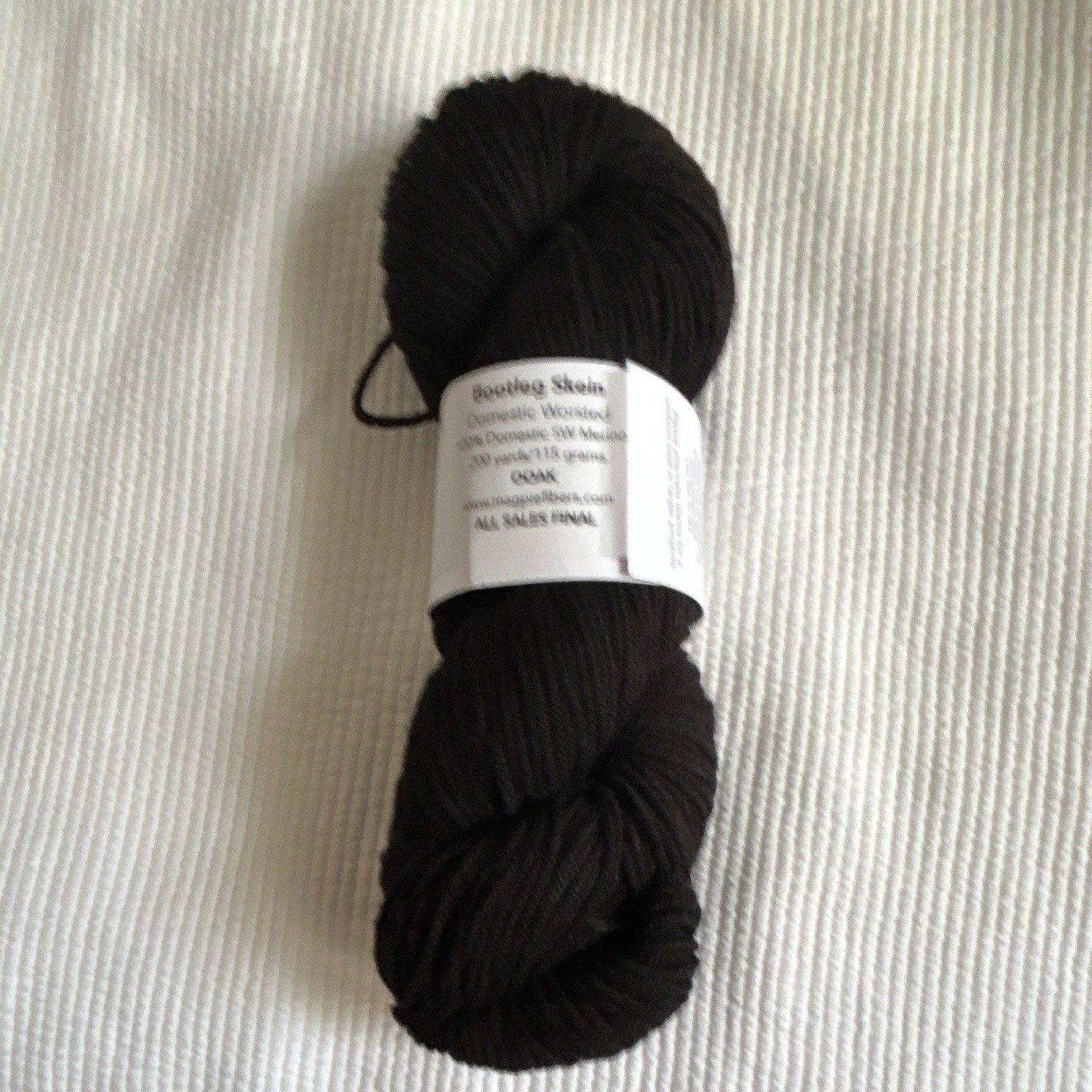 Magpie Fibers Bootleg Skein Domestic Worsted Hand Dyed SW Merino Black 200yd - second product detail image