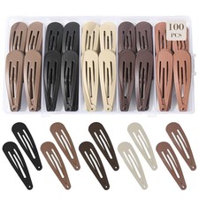 100Pcs Snap Hair Clips Barrettes For 1 Count Pack of 100 , 5 colors