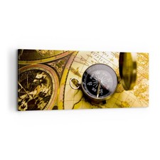 Impression sur Toile 120x50cm Tableaux Image Résumé communication boussole terre