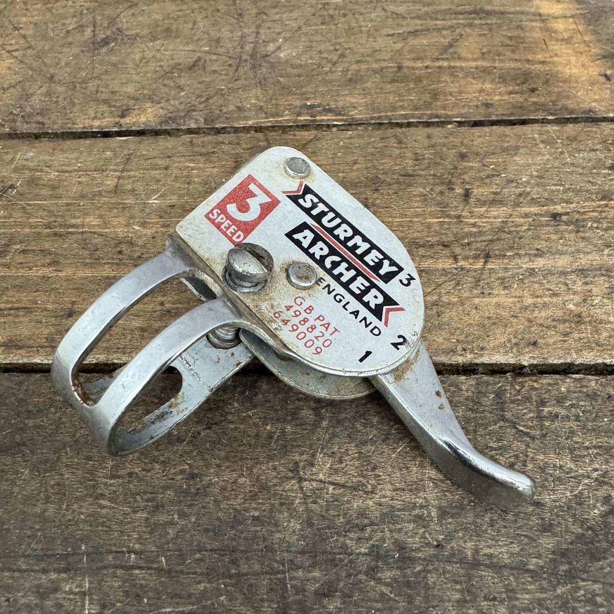 Vintage Sturmey Archer 3 Speed Right Trigger Shifter Clamp On 70s