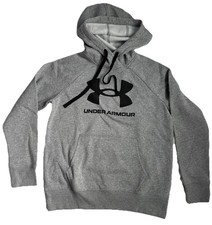 Under Armour Sz XS Fleece Logo Hoodie Sweater Womens Girls Gray NEW