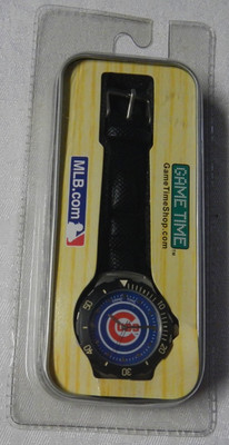Chicago Cubs Wrist Watch Black GAME TIME MLB 2004 NIP Sealed in Collector's Tin