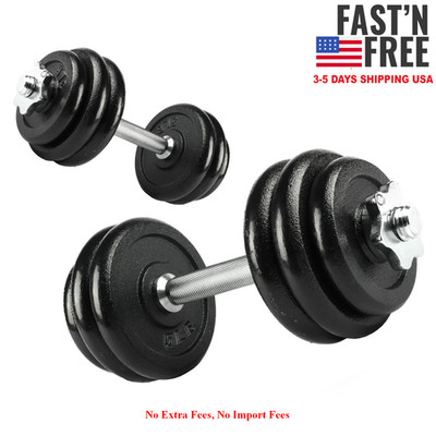 [HOT SALE] PRCTZ 40lb Adjustable Dumbbell Set, Chrome & Black, NEW USA FREE SHIP