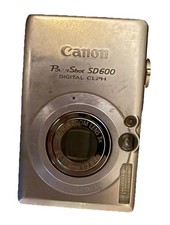 Cannon Powershot SD 600  Digital ELPH 6MP Silver Y2K Digicam Tested Works