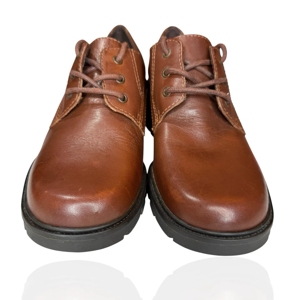 Zapatos Oxford Bass Marrón Cuero Tacón 6.5 Suela De Colección Años 90 Y2K Gruesos Foto 4 de 4