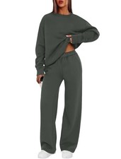 Sweatsuits Women 2 Piece Outfit Matching Lounge Sets Fall Medium Dark Grey
