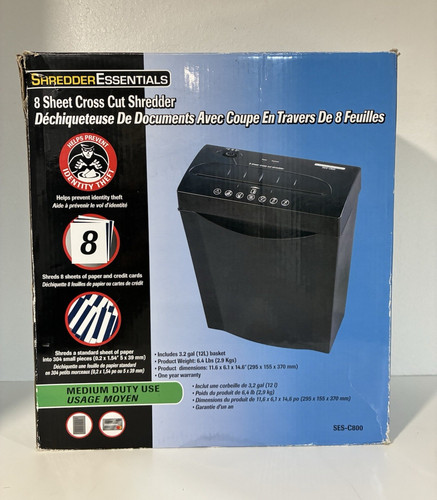 Shredder Essentials 8-Sheet Cross Cut Paper Shredder SES-C800
