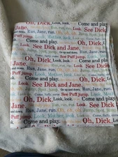 By 1/2 Yd "Sentence Structure" Dick and Jane by Michael Miller Fabrics 