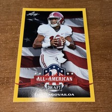 2020 Leaf Draft All-American Tua Tagovailoa Yellow Parallel Rookie Card RC #62 