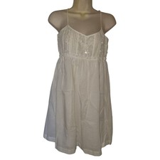 Forever 21 Contemporary White Lace Pintuck Empire Waist Sun Dress Womens XS
