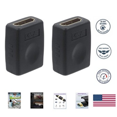 2-Pack HDMI Female Extension Adapters - Gold-Plated for 4K & 3D Audio Video Sync