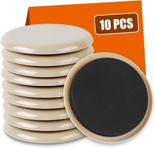 10PCS 3 1/2" Furniture Sliders Ideal for Hardwood Floors Carpet Use