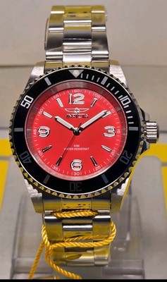 Invicta Specialty Rowan Men's 40mm Watch Silver Red Black Stainless Steel 49350
