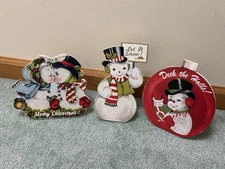 Bethany Lowe Set of 3 Different Retro Wood Christmas Friends Dummy Boards RL5790