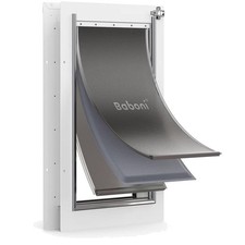3-Flaps Pet Door for Interior and Exterior Doors, Steel Frame and Telescoping...