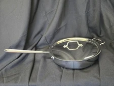 &= All Clad Saute 3 QT Pan W/ Lid D3 Stainless 3 Ply Oven Broiler Safe USA 4403
