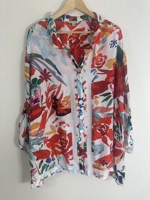 John Mark Women s Top Sz 3X Floral Button Down NWT