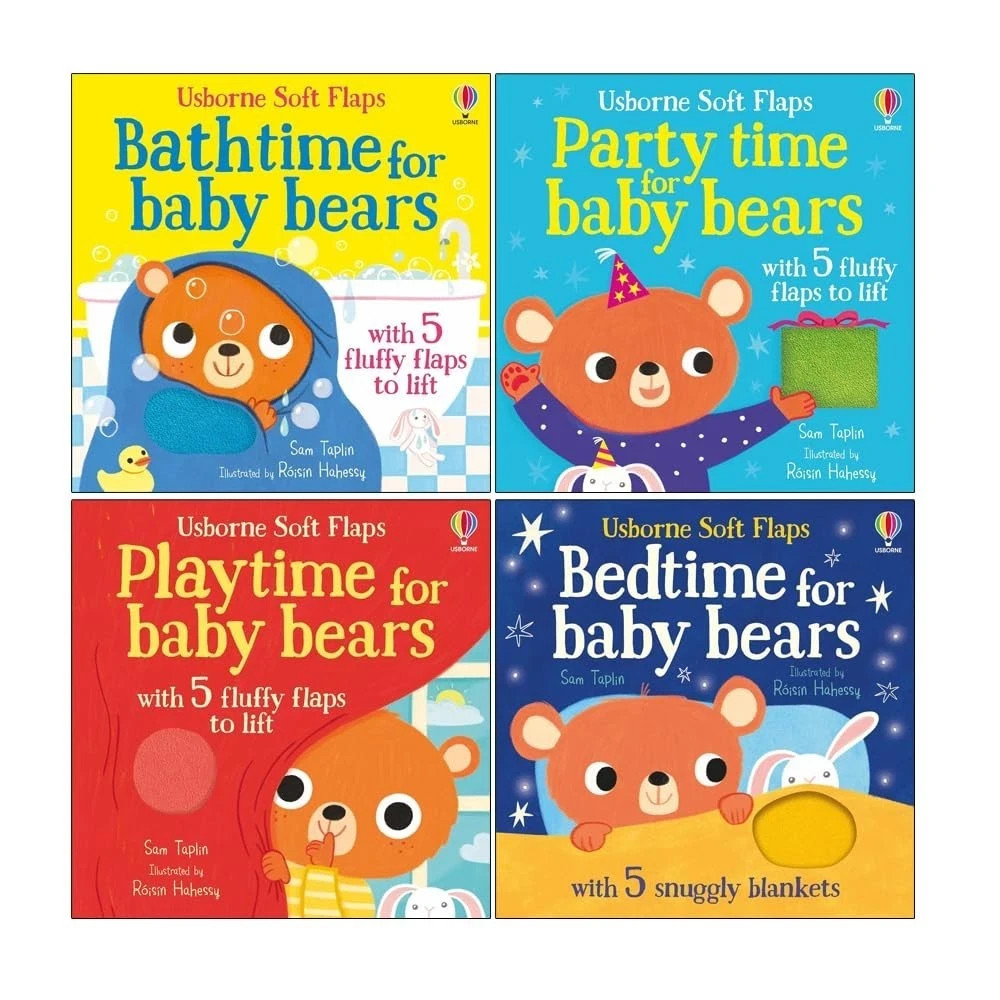 Usborne Soft Flap book Collection 4 Books Set by Sam Taplin Bathtime for Baby