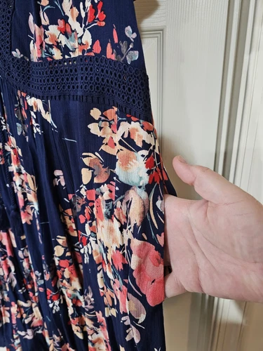 Torrid Womens Plus Size 2X Floral Print Gauze Lace-Up Mini Skater Dress Lined - Picture 9 of 10