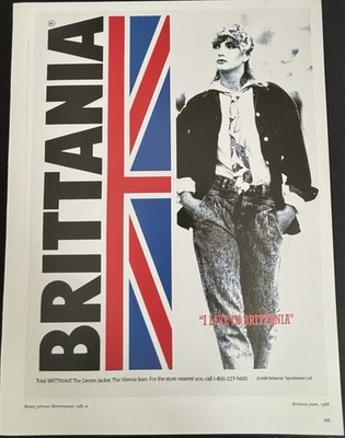 Book Clipping Photo Brittania Jeans Print Ad 1988 