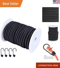 Shock-Absorbing 50ft Elastic Cord with 4 Hooks - Ideal for Kayaking More