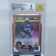 2023 Topps Chrome All Star Auto Orange /25 Spencer Strider Braves ASGASS 👍