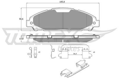 TOMEX Brakes Bremsbelagsatz, Scheibenbremse TX 18-96 für FORD USA