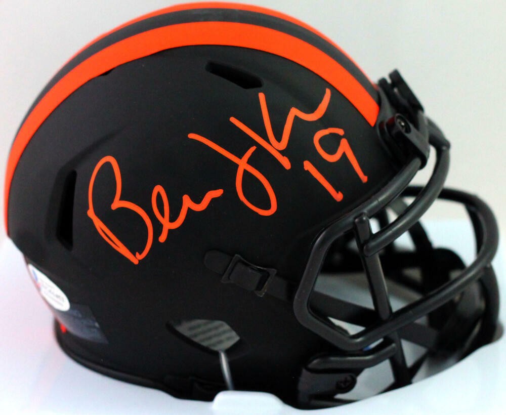 Bernie Kosar Autographed Signed Cleveland Browns Eclipse Mini Helmet - Beckett Witness 