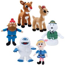 Set f 6 Rudolph the Red-Nosed Reindeer Plush Toys Complete Set 7-9 inch Rare NWT
