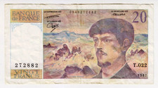 1987 France 20 Francs 272882 Paper Money Banknotes Currency