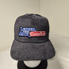 Vintage 80s Cooper Tools Snapback Hat Black Corduroy Work Chore Mechanic USA