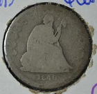 1840 LIBERTY SEATED QUARTER, WITH DRAPERY, RARE ONLY 350 SURVIVORS