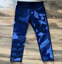 Athleta Blue Camo Leggings Women's Size Small Workout Yoga Walk Athleisure