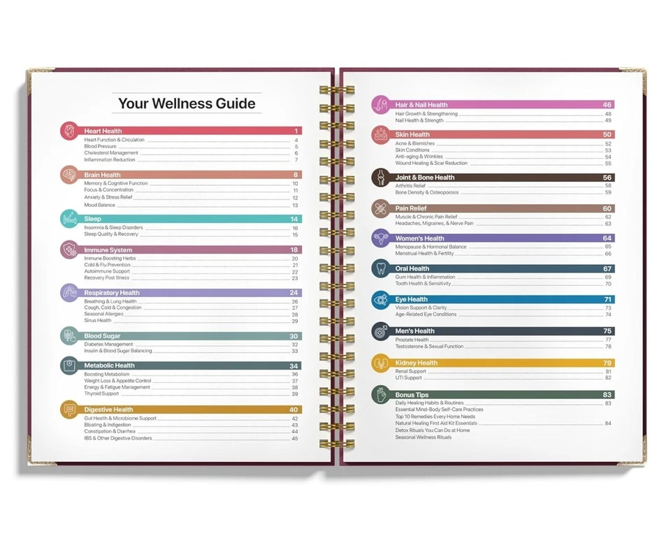 The Natural Healing Handbook, Spiral-Bound Guide for Herbal Remedies and Natural - image 3 of 4