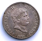 SC. Italy. Ferdinand II. 120 Grana. 1857 Naples EBC-/XF- Silver 27.46 g.